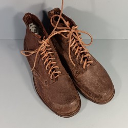 BRODEQUINS CHAUSSURES MILITAIRE EN CUIR MARRON MODELE ARMEE FRANCAISE 1941 INDOCHINE ALGERIE TAILLE 42 DATES 1953